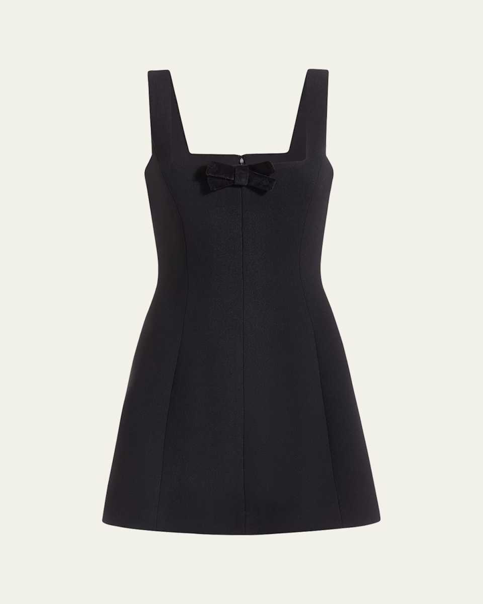 Brooke Wool Crepe Square Neck Mini Dress